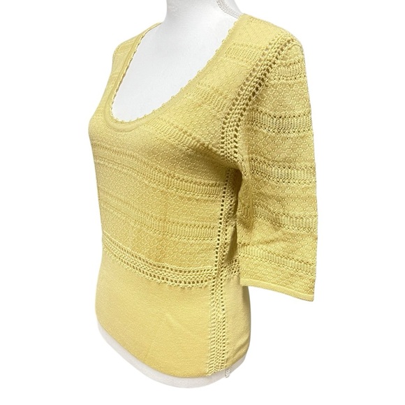 Sea New York The Riverlane Syble Pointelle Short Sleeve
Sweater Yellow Large NWT - Picture 6 of 16